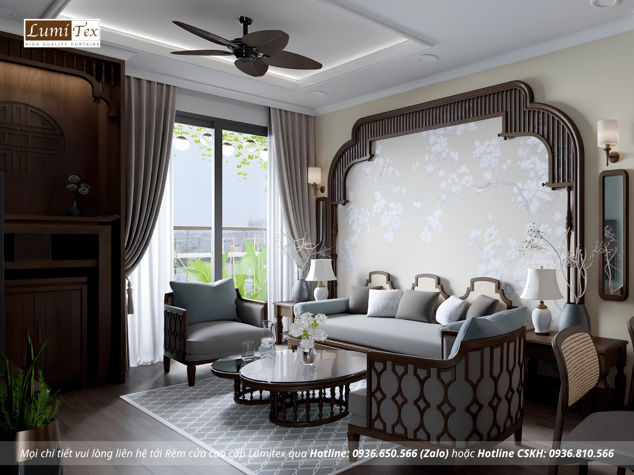 Rèm Indochine tinh tế cho không gian Đông Dương