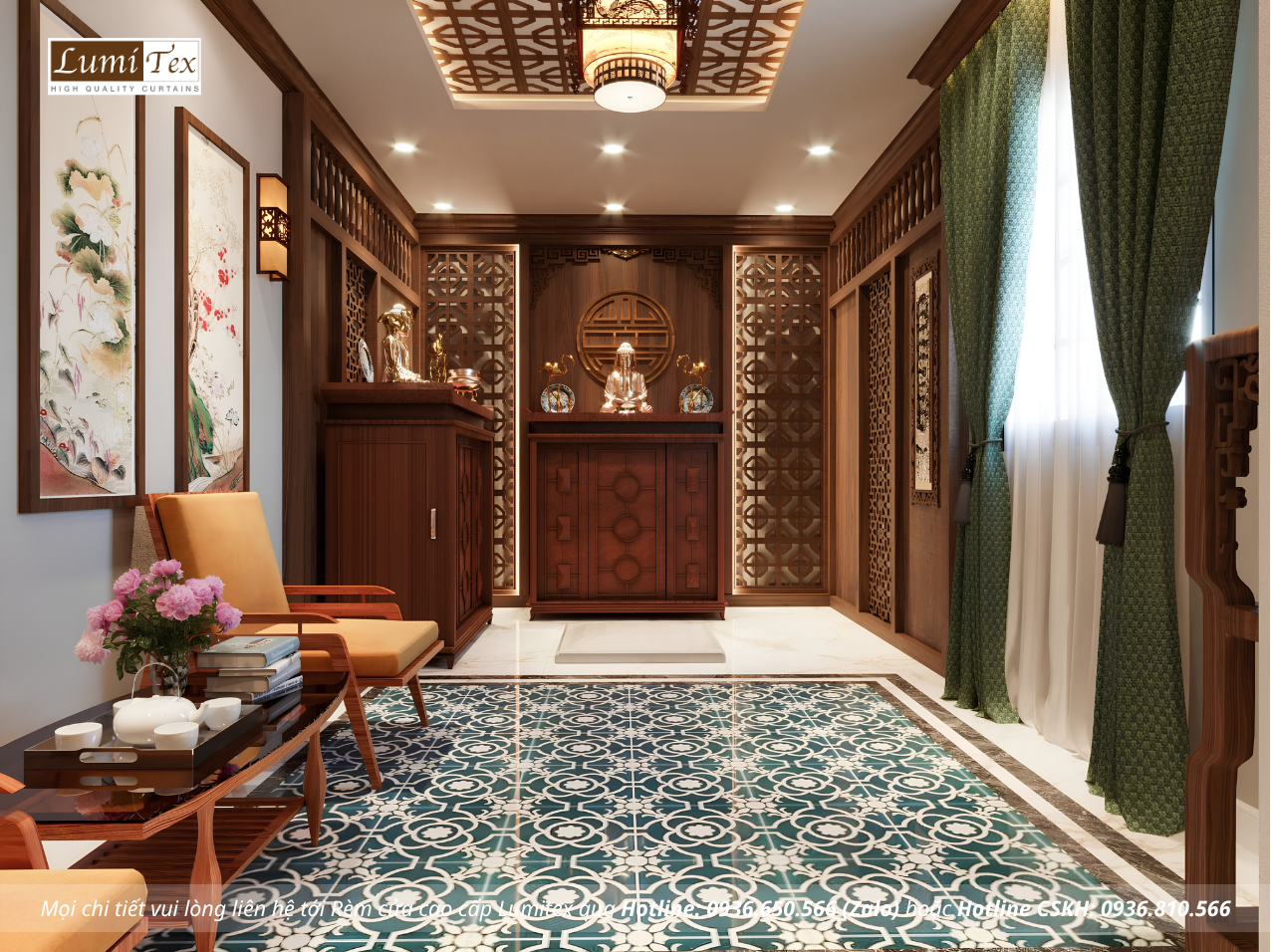 Rèm Indochine tinh tế cho không gian Đông Dương