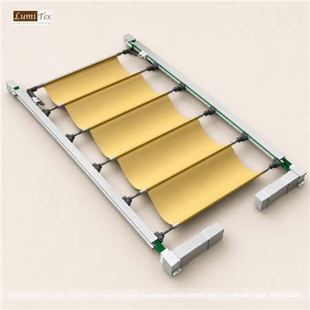 Động cơ rèm trần xếp lớp 2 động cơ