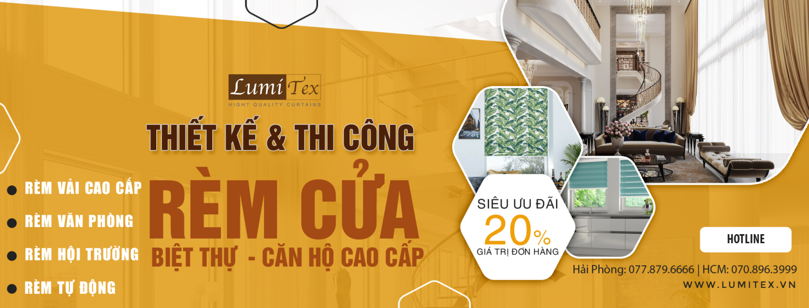 ​Rèm cửa tại Lumitex sẽ luôn mang lại cảm giác dễ chịu, thoải mái, hài hòa với kết cấu không gian nhà bạn