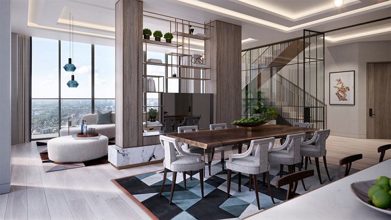 Sáng tạo, tinh tế, luôn thể hiện vị trí tiên phong trong thiết kế thi công rèm cửa căn hộ Penthouse