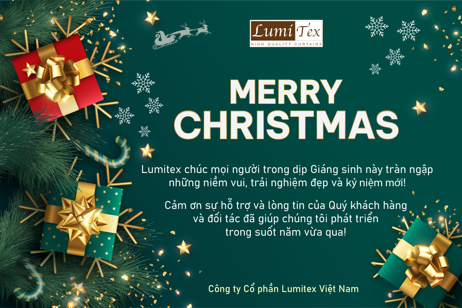 Mành Rèm Lumitex Chúc mừng Giáng sinh an lành