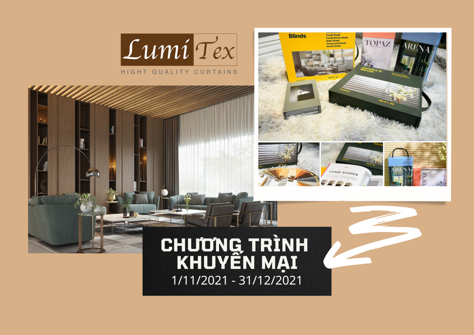 Khuyến mại cực sốc tại Rèm cửa cao cấp Lumitex