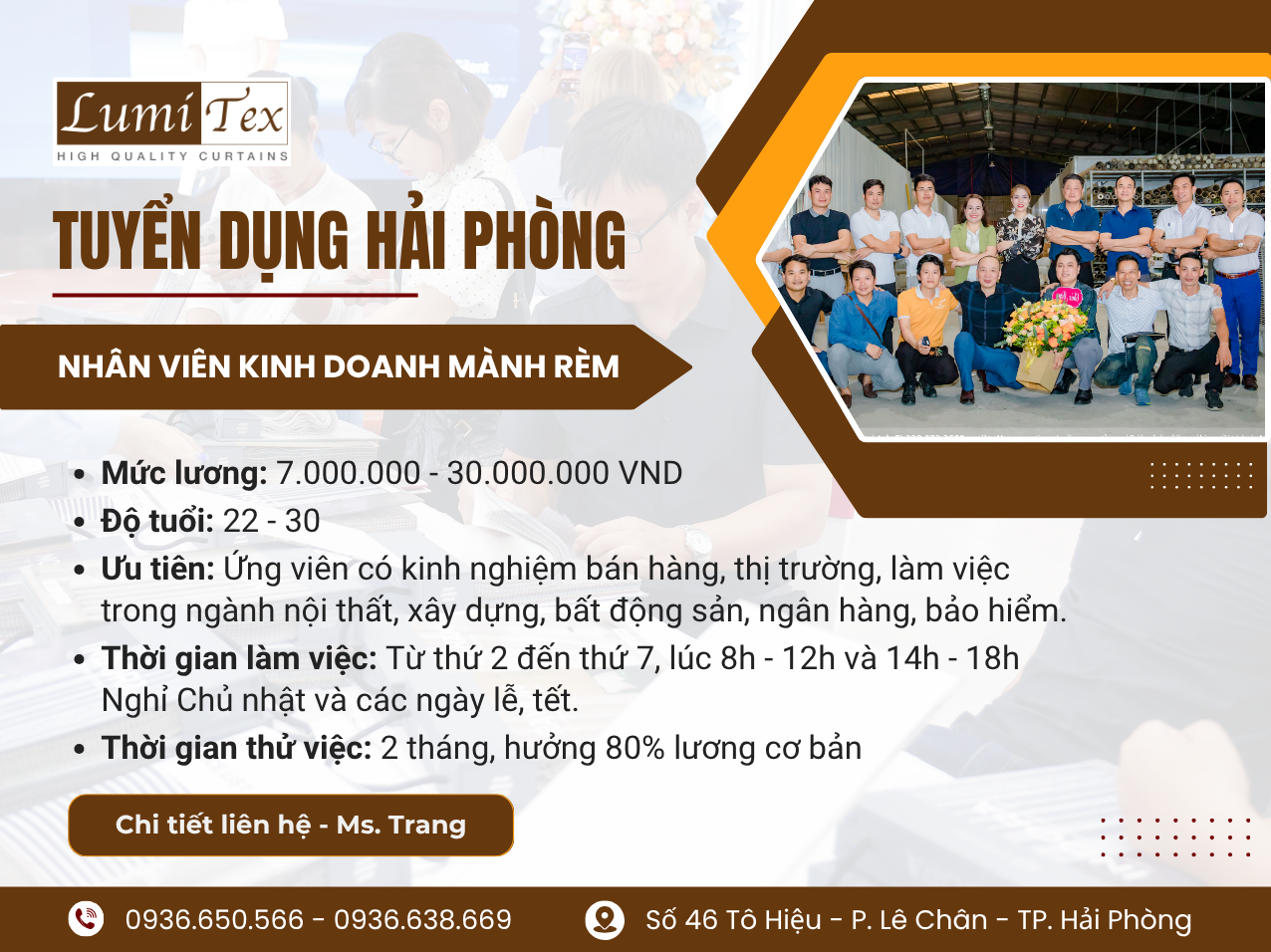 Tuyển Dụng Nhân Viên Kinh Doanh Mành Rèm – Khu Vực Hải Phòng