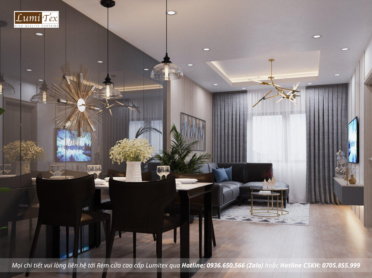 Cách chọn rèm cửa cho căn hộ chung cư cao cấp sang trọng