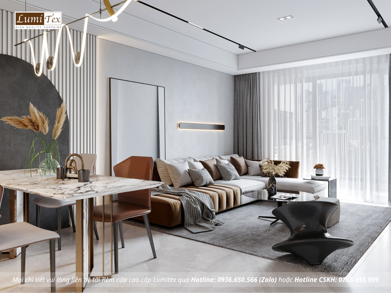Cách chọn rèm cửa cho căn hộ chung cư cao cấp sang trọng