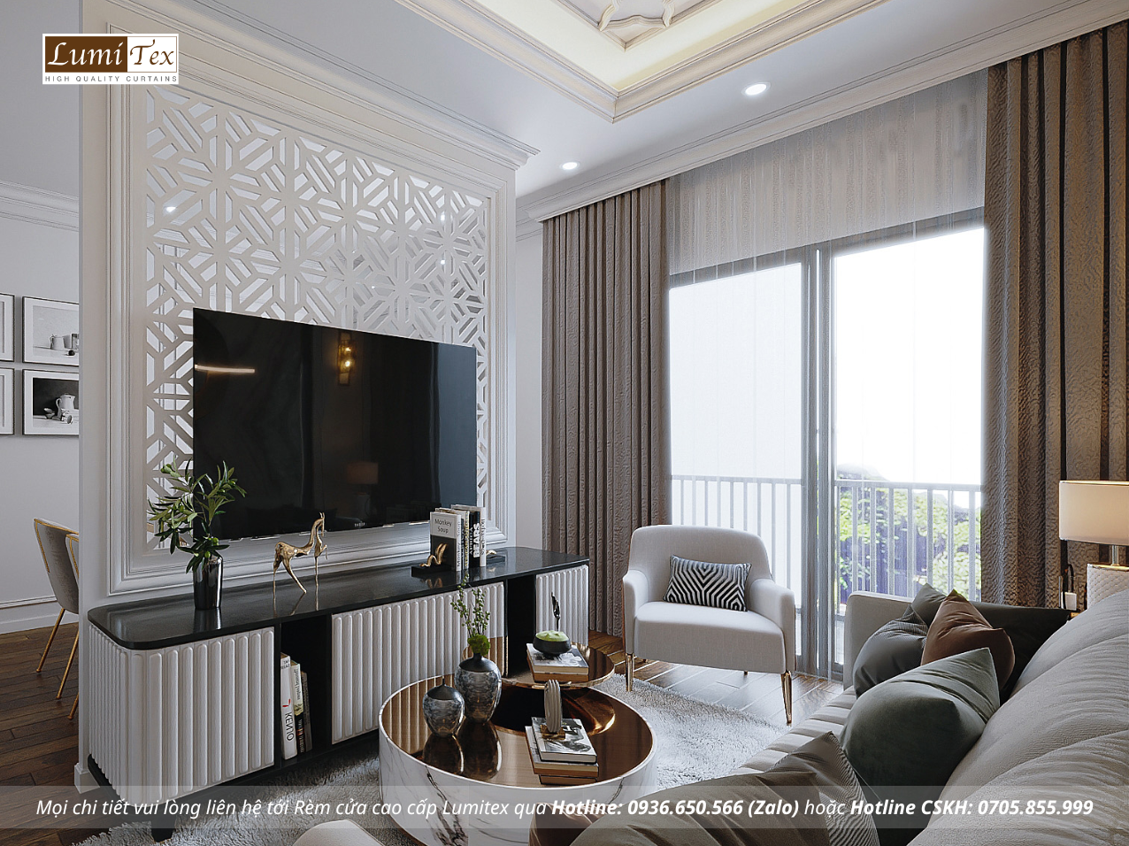 Cách chọn rèm cửa cho căn hộ chung cư cao cấp sang trọng