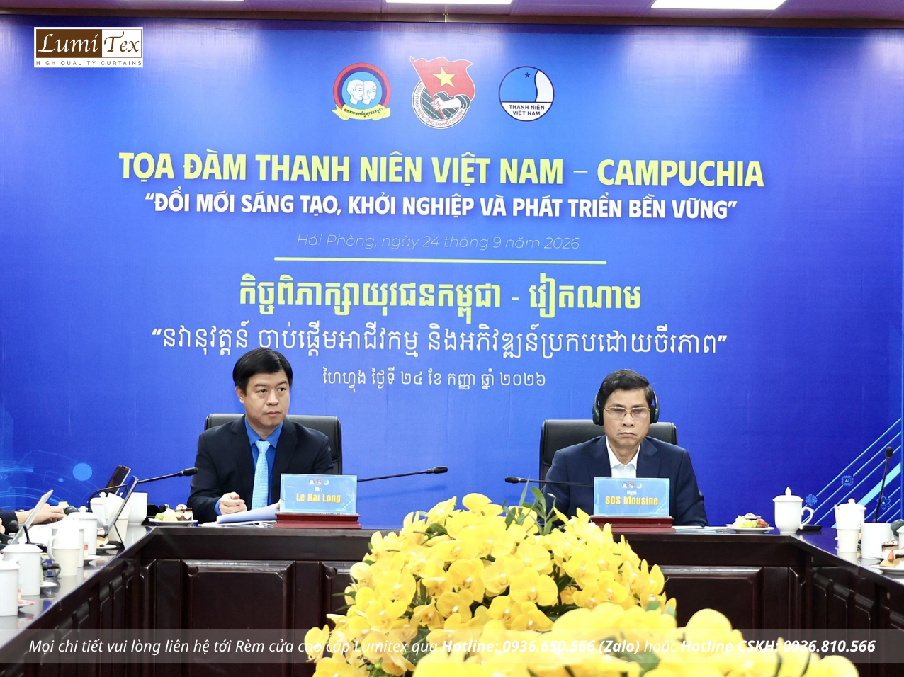 Rèm Lumitex cùng Hội Doanh nhân trẻ Hải Phòng tại Tọa đàm Thanh niên Việt Nam – Campuchia