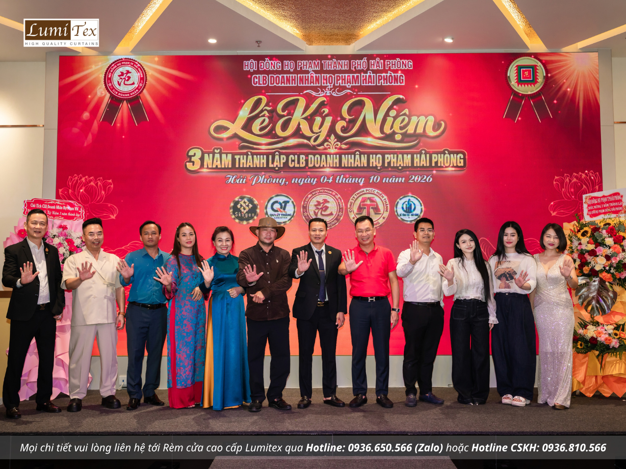 Rèm Lumitex tham gia Lễ kỷ niệm 3 năm thành lập CLB Doanh nhân họ Phạm Hải Phòng