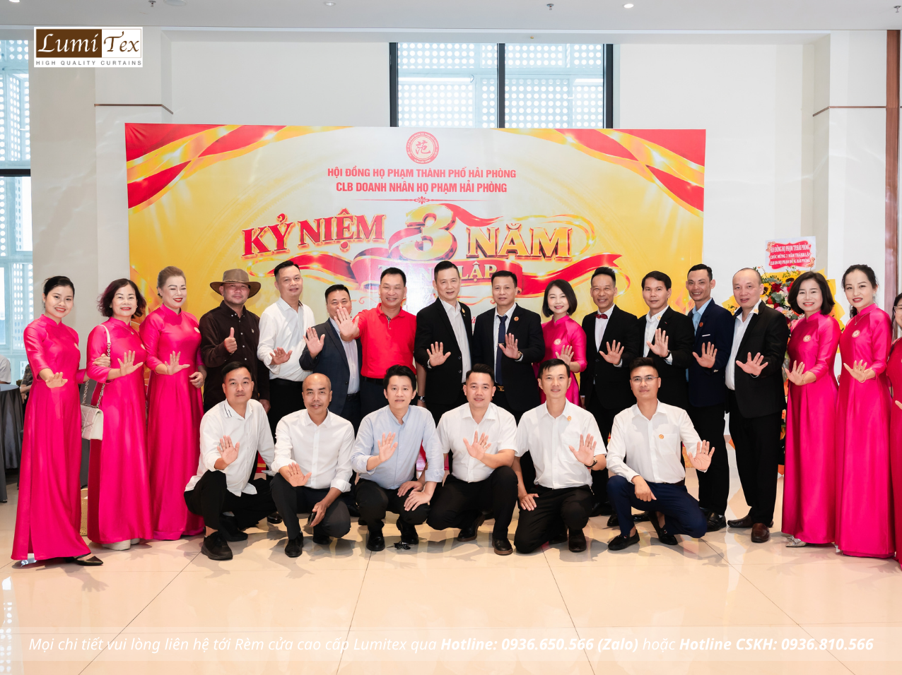 Rèm Lumitex tham gia Lễ kỷ niệm 3 năm thành lập CLB Doanh nhân họ Phạm Hải Phòng