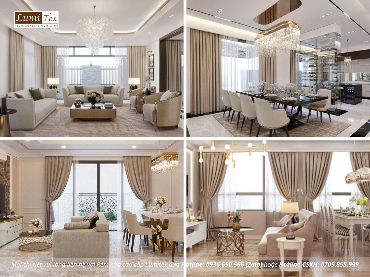 lựa chọn rèm cửa biệt thự cao cấp theo từng phong cách