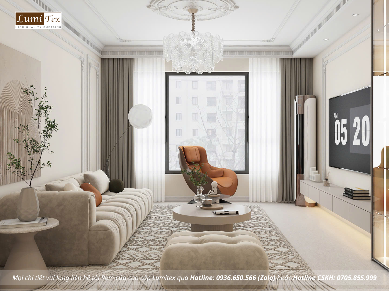 Rèm chung cư chống nắng cản sáng – Giải pháp hoàn hảo cho căn hộ hiện đại