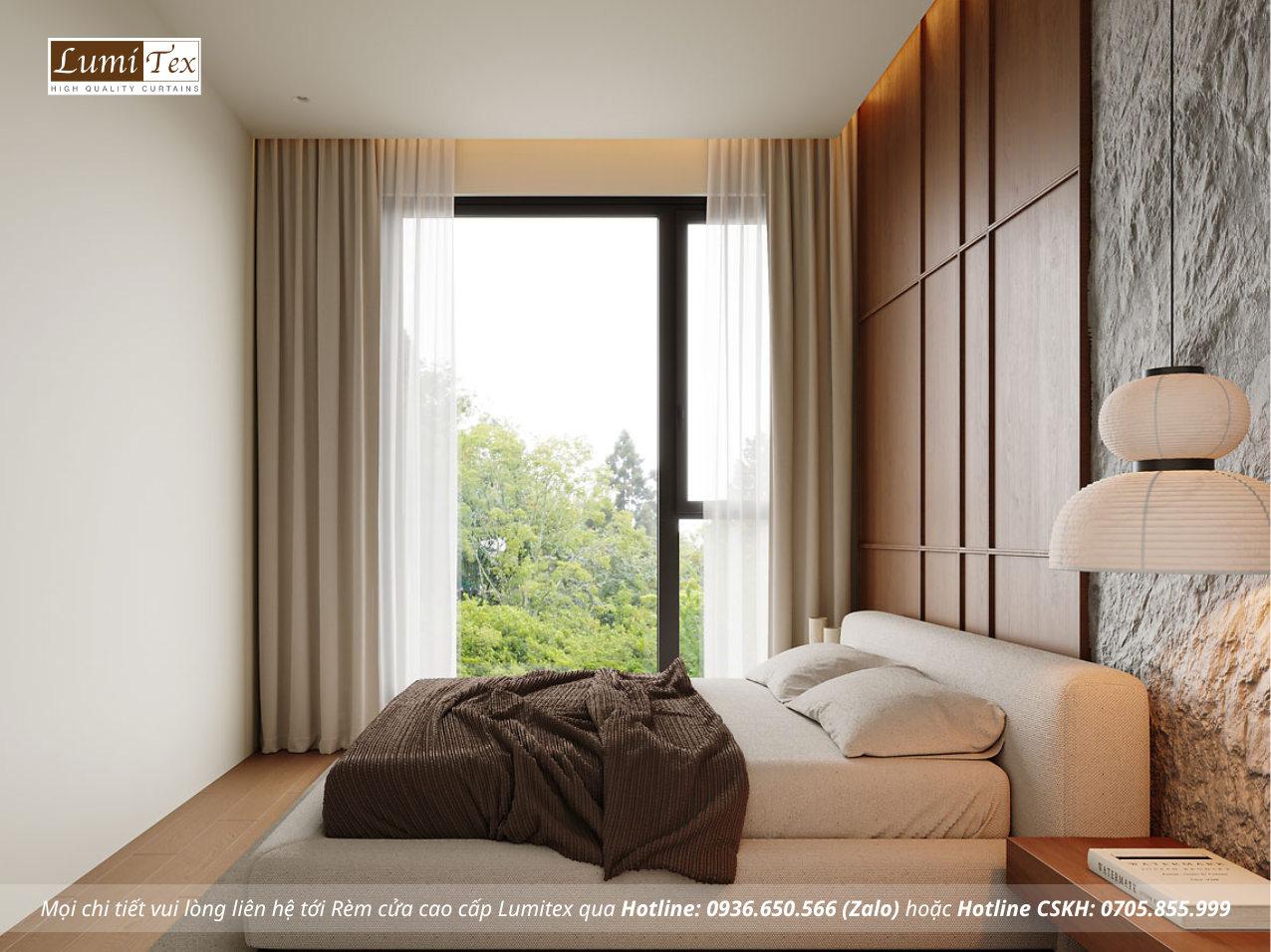 Rèm cửa chống nắng cản sáng cho căn hộ chung cư cao cấp
