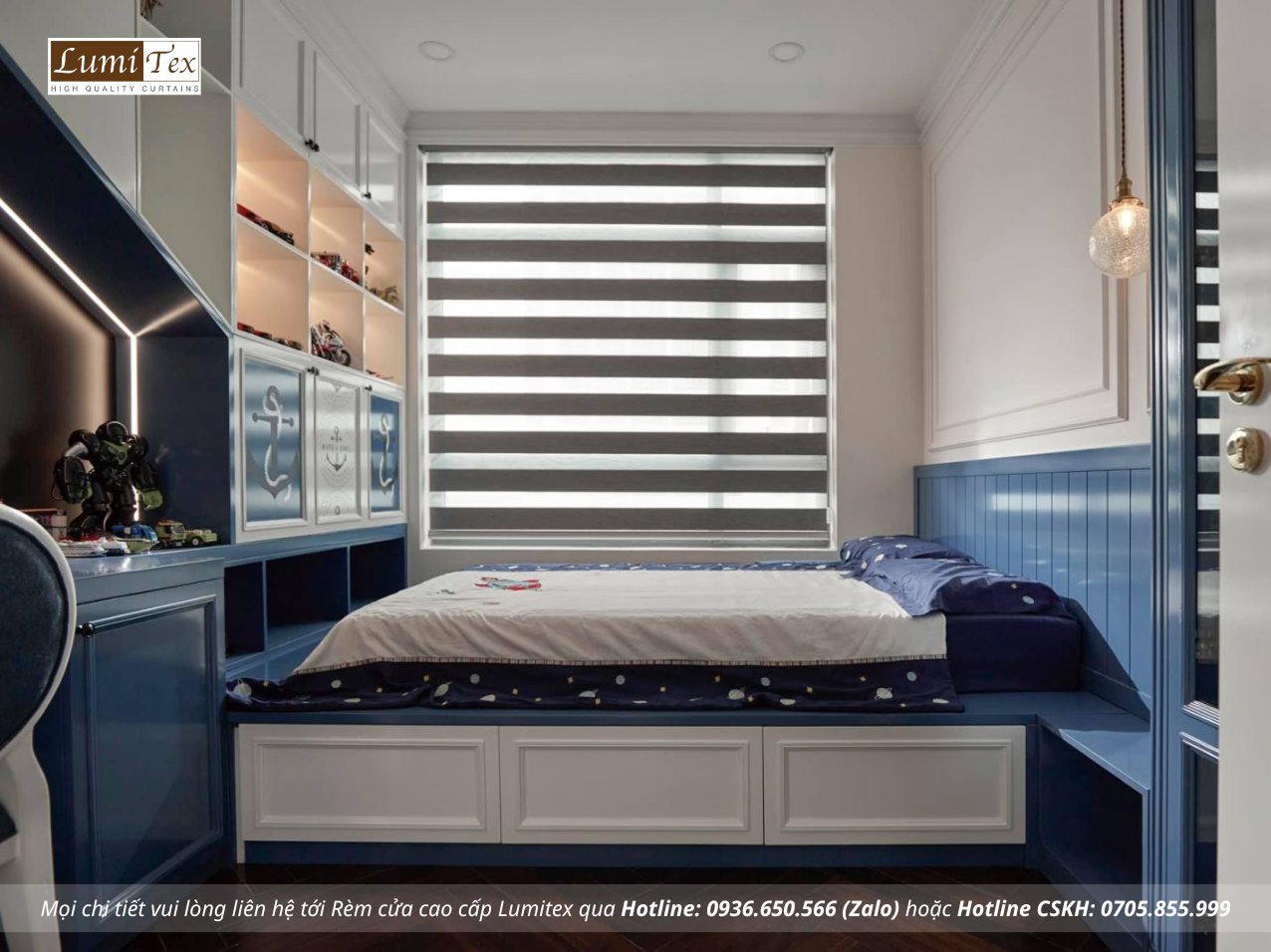 Rèm cửa chống nắng cản sáng cho căn hộ chung cư cao cấp