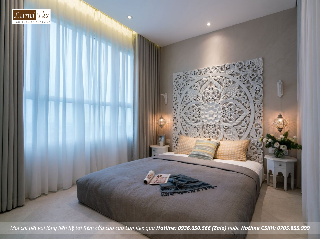 Rèm cửa chống nắng cản sáng cho căn hộ chung cư cao cấp