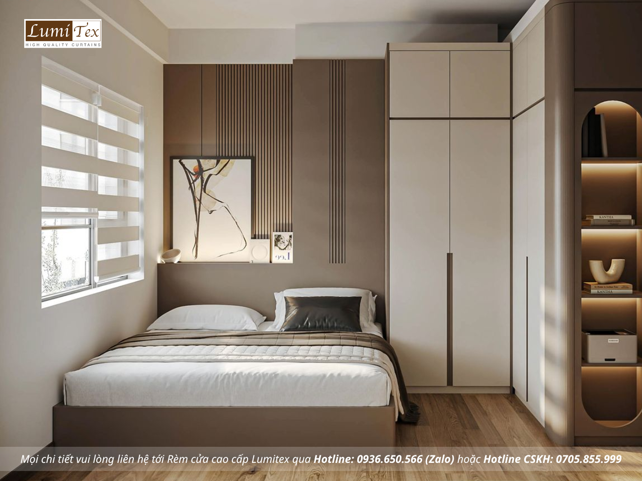 Rèm cửa chống nắng cản sáng cho căn hộ chung cư cao cấp