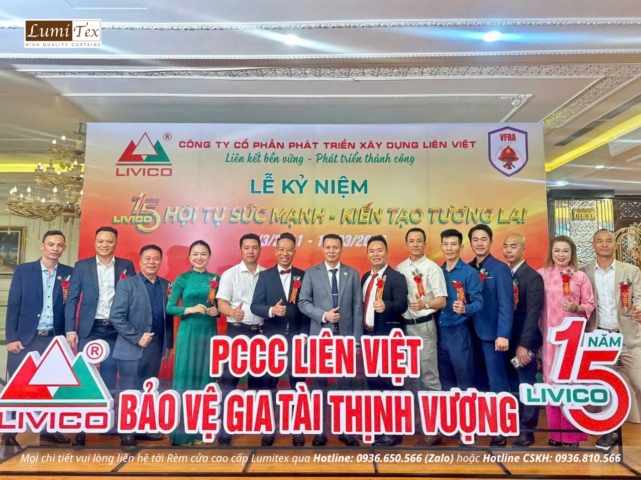 Rèm Lumitex chúc mừng Lễ kỷ niệm 15 năm thành lập Công ty CP Phát triển Xây dựng Liên Việt