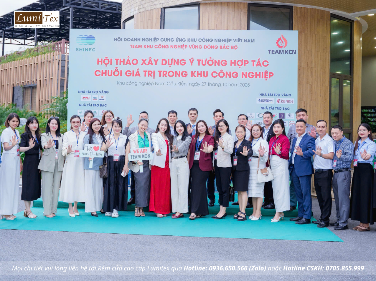 Rèm Lumitex cùng TEAM KCN tham dự Hội thảo Xây dựng ý tưởng hợp tác chuỗi giá trị trong khu công nghiệp Rèm Lumitex cùng TEAM KCN tham dự Hội thảo Xây dựng ý tưởng hợp tác chuỗi giá trị trong khu công nghiệp