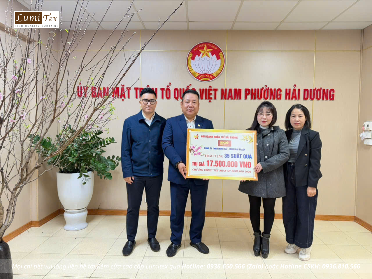 Rèm Lumitex đồng hành cùng Hội Doanh nhân trẻ Hải Phòng lan tỏa yêu thương qua Chương trình “Tết Nhân Ái” 2026