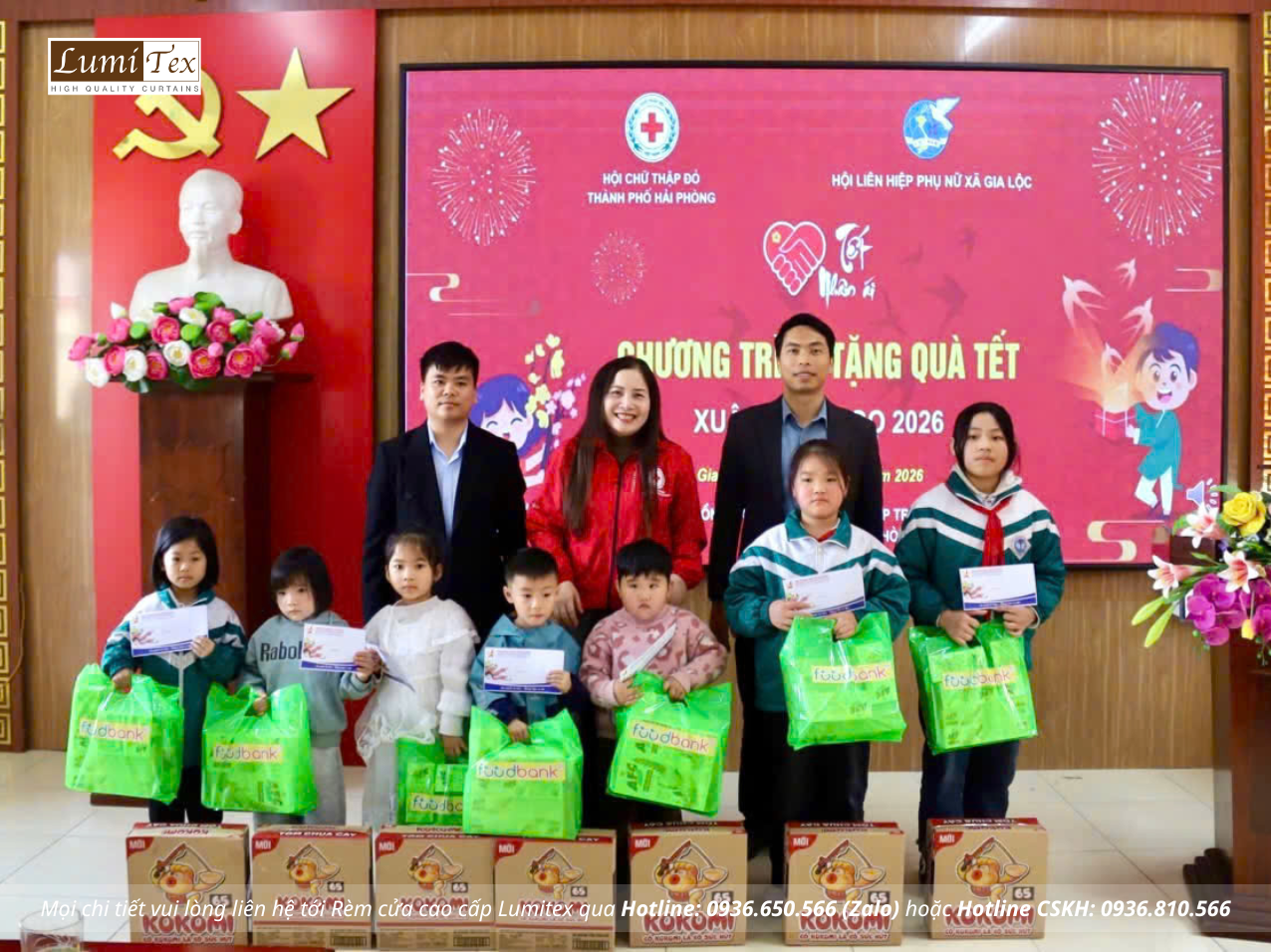 Rèm Lumitex đồng hành cùng Hội Doanh nhân trẻ Hải Phòng trao quà Tết tại Trường Tiểu học Thị trấn Gia Lộc 2