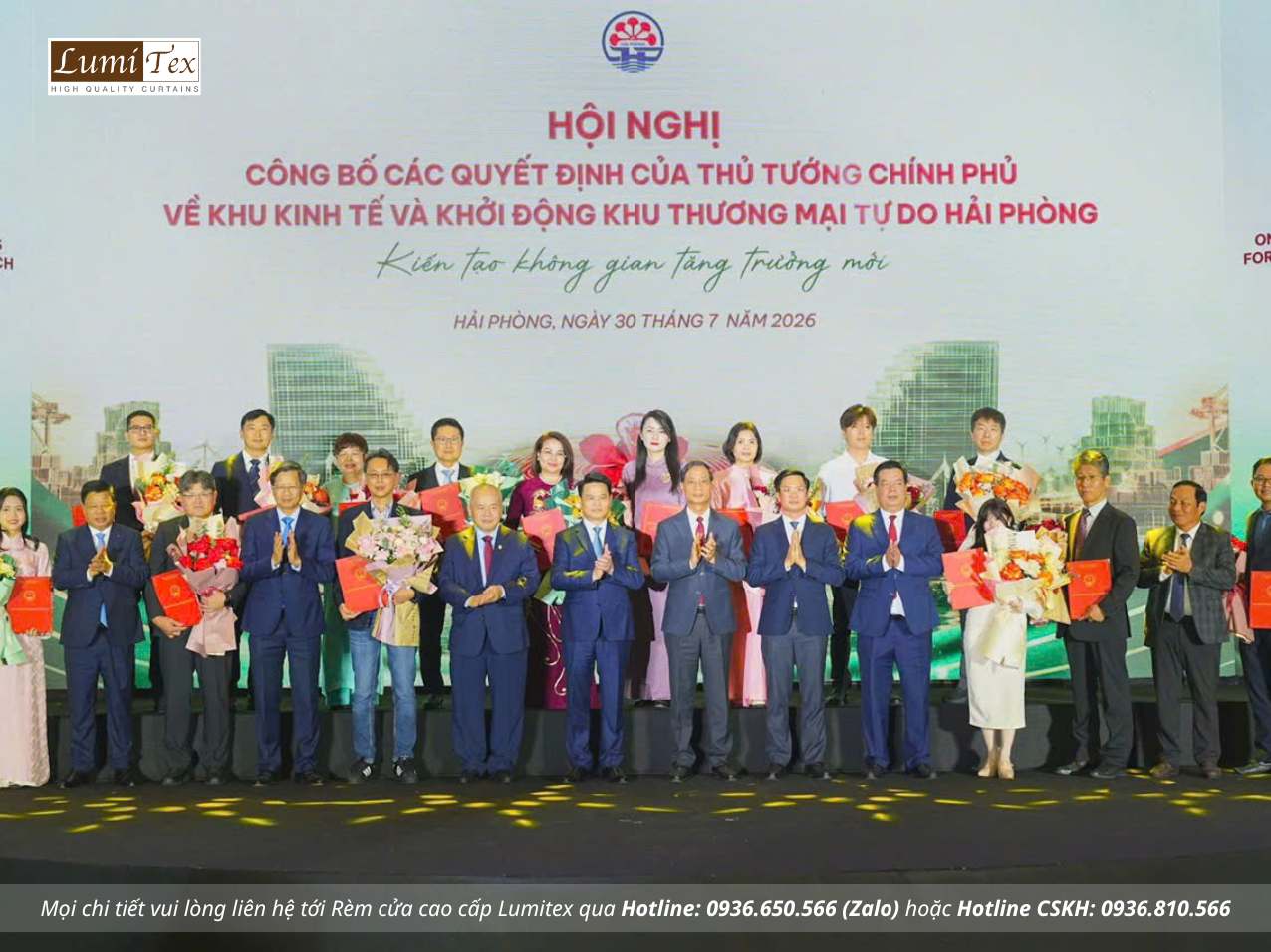 Rèm Lumitex tham dự Hội nghị công bố Khu Thương mại tự do Hải Phòng và các Khu kinh tế mới