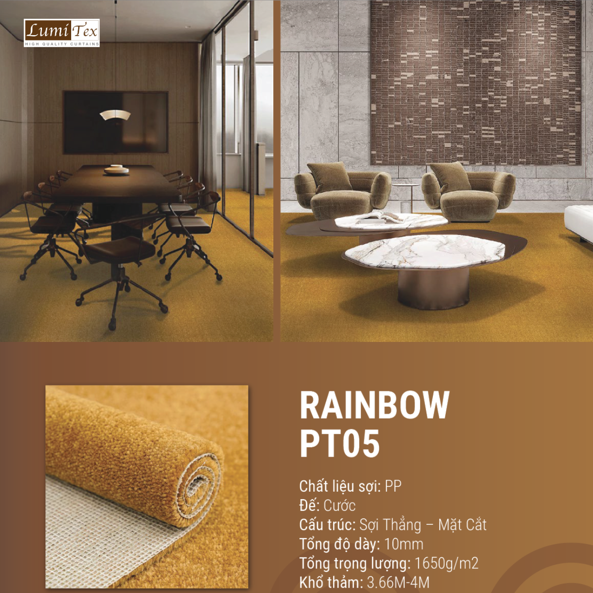 Thảm trải sàn Rainbow – Giải pháp lót sàn tinh tế, hiện đại
