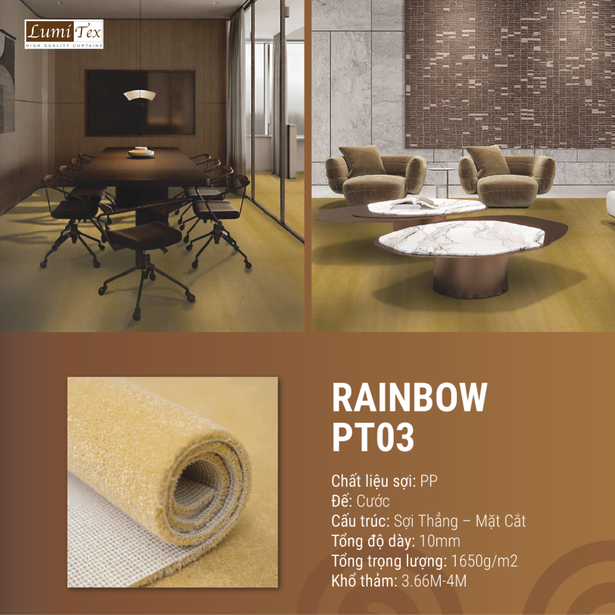 Thảm trải sàn Rainbow – Giải pháp lót sàn tinh tế, hiện đại