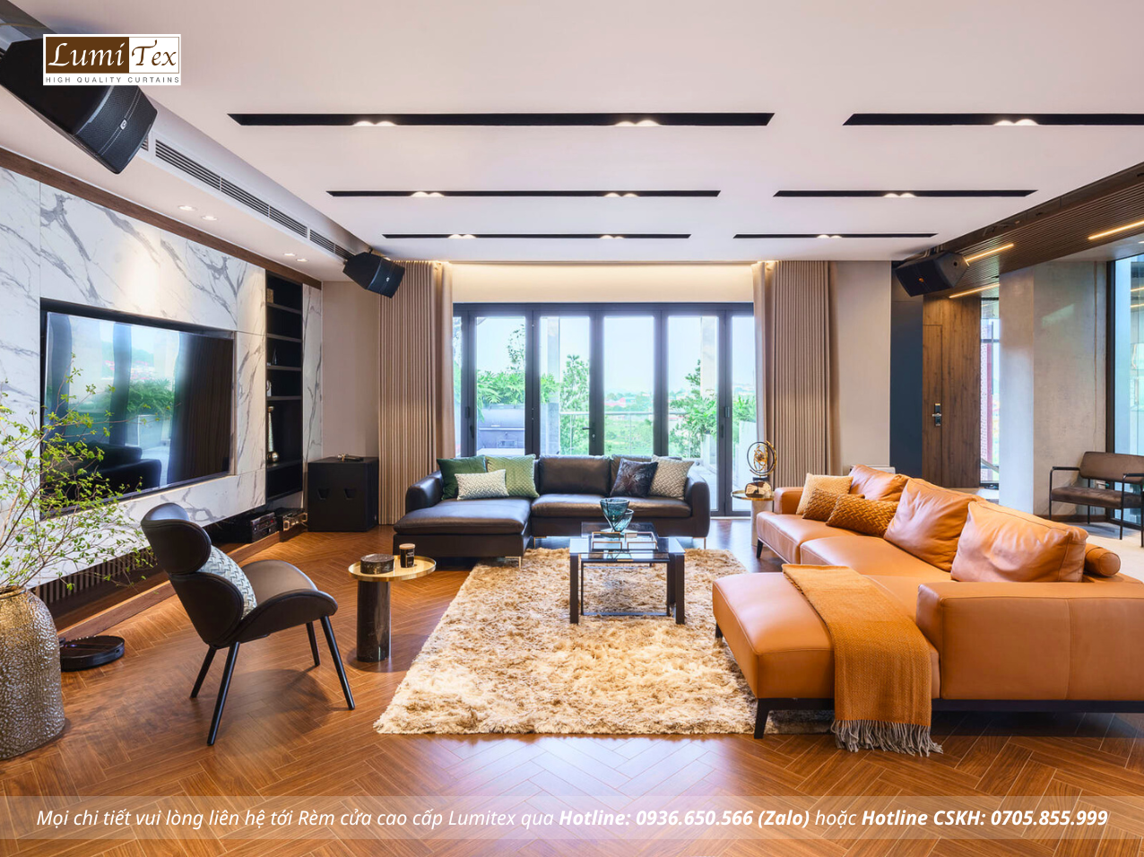 Thi công rèm cao cấp tại Showroom Gỗ An Cường – One-stop Shopping Center Bắc Ninh