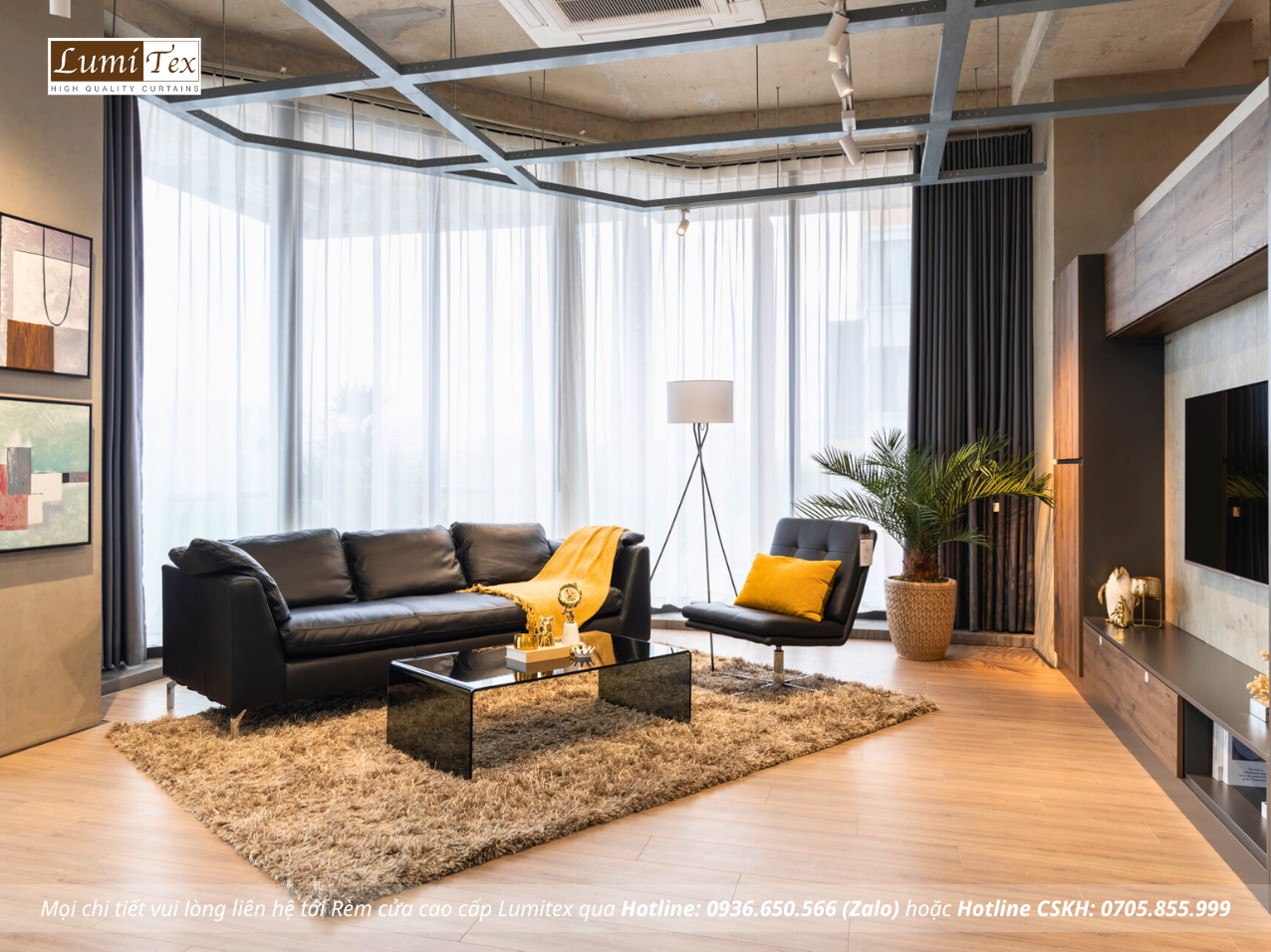 Thi công rèm cao cấp tại Showroom Gỗ An Cường – One-stop Shopping Center Bắc Ninh