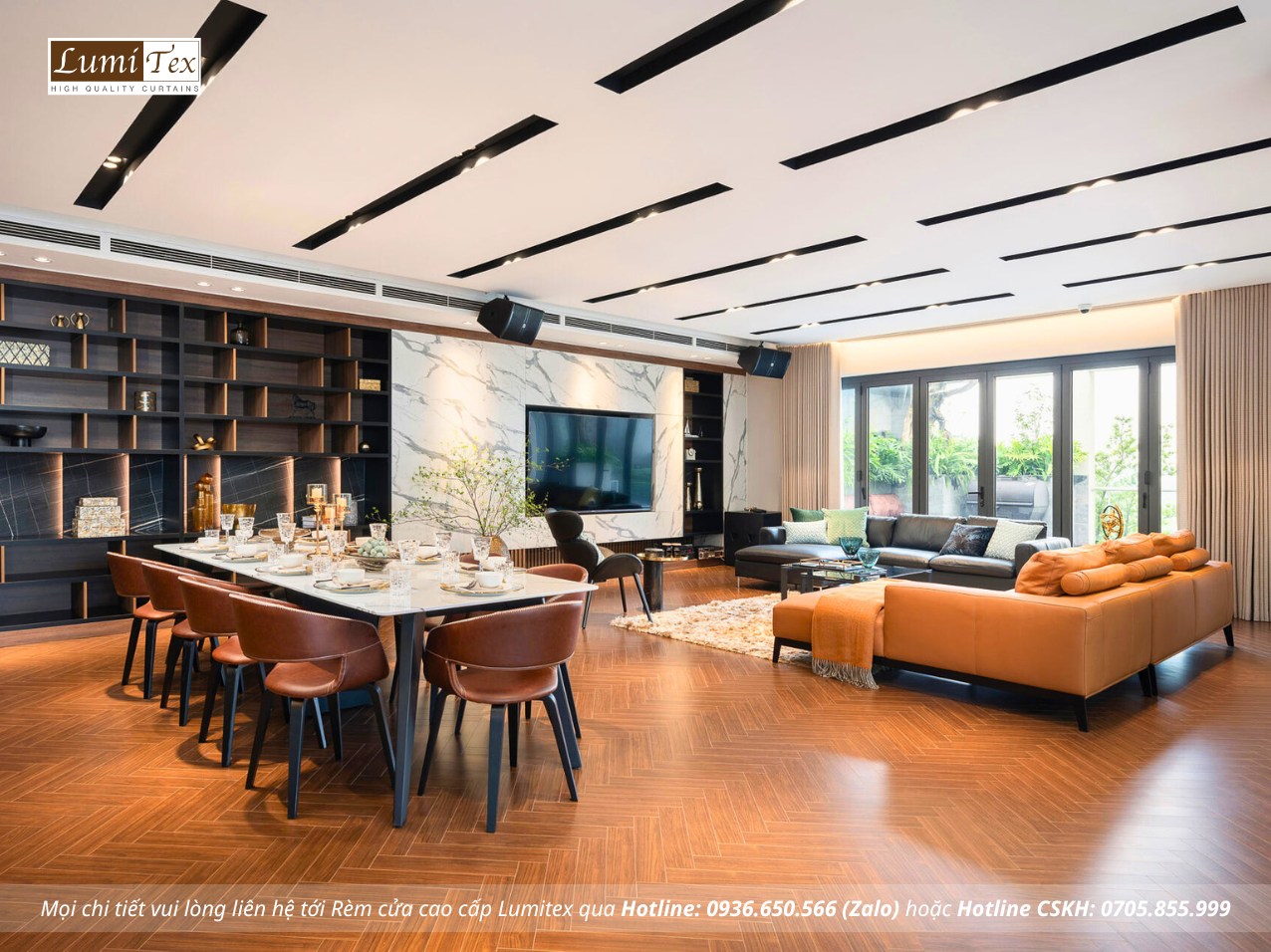 Thi công rèm cao cấp tại Showroom Gỗ An Cường – One-stop Shopping Center Bắc Ninh