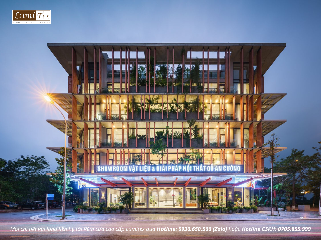 Thi công rèm cao cấp tại Showroom Gỗ An Cường – One-stop Shopping Center Bắc Ninh