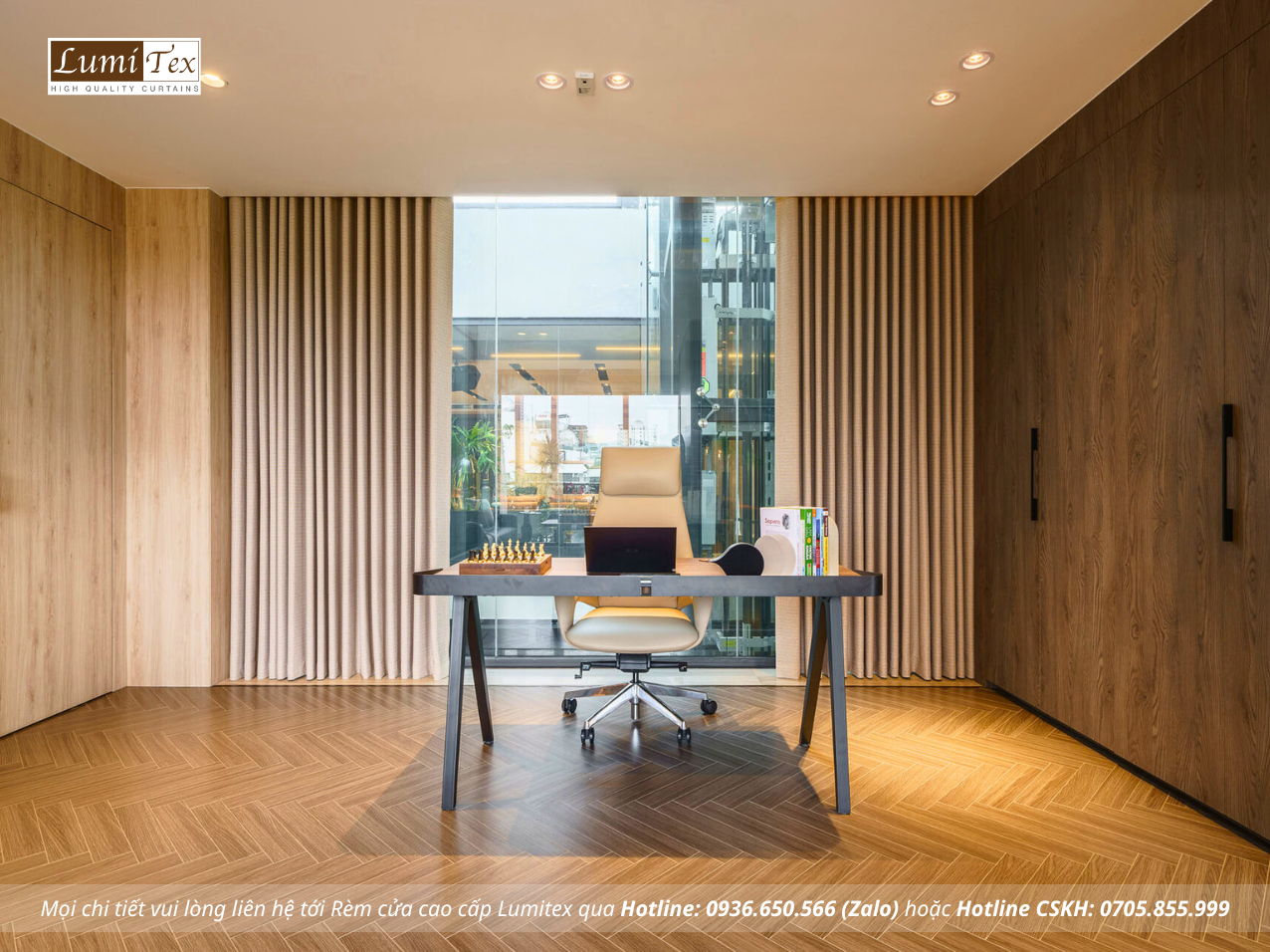 Thi công rèm cao cấp tại Showroom Gỗ An Cường – One-stop Shopping Center Bắc Ninh
