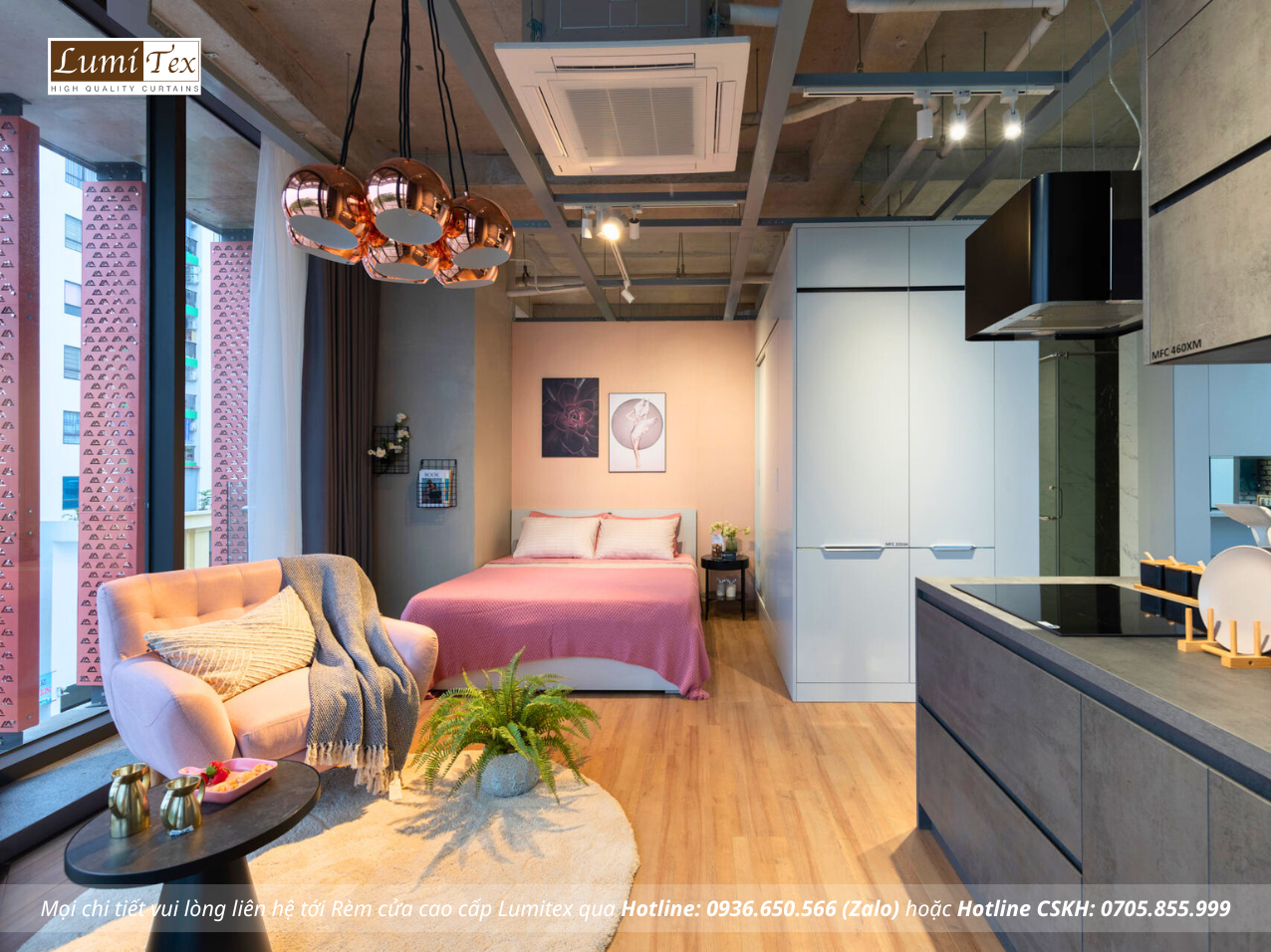 Thi công rèm cao cấp tại Showroom Gỗ An Cường – One-stop Shopping Center Bắc Ninh