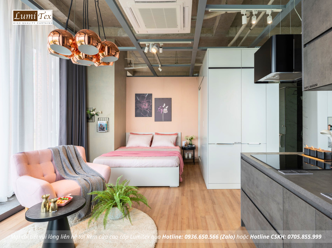 Thi công rèm cao cấp tại Showroom Gỗ An Cường – One-stop Shopping Center Bắc Ninh