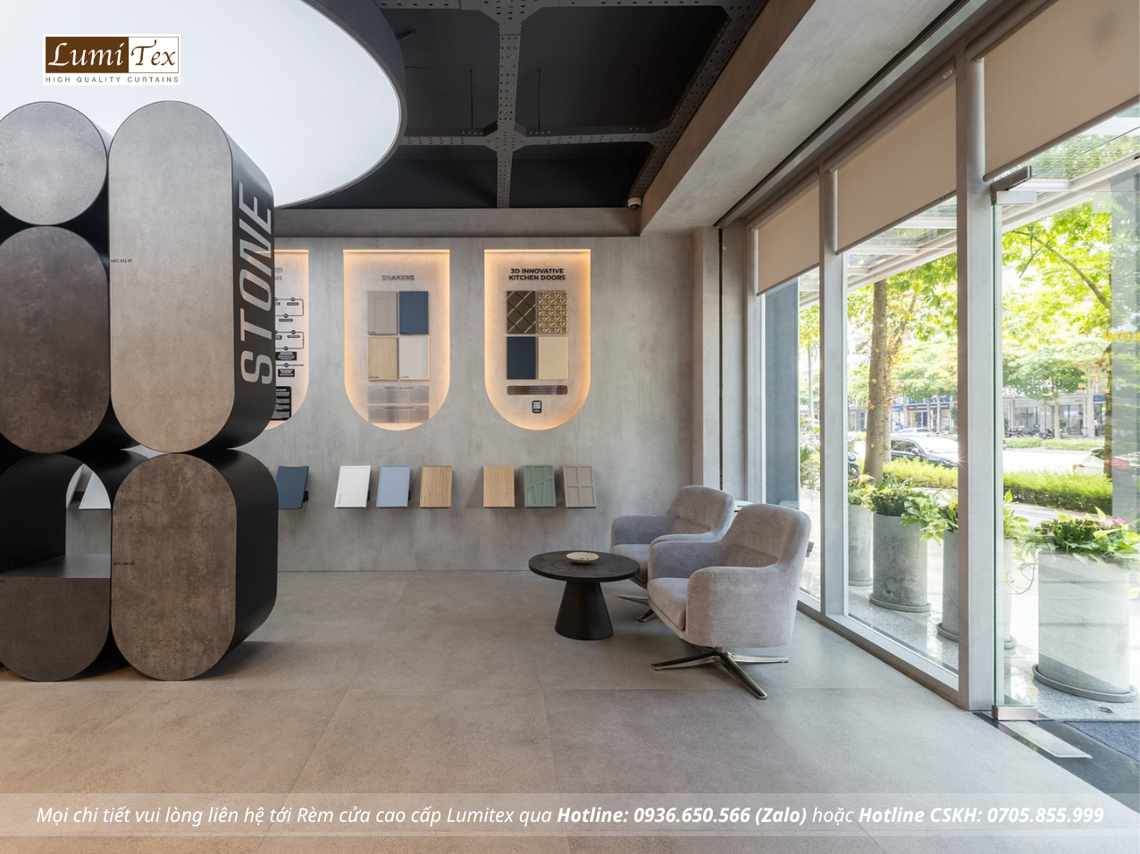 Thi công rèm cao cấp tại Showroom Gỗ An Cường – One-stop Shopping Center, Phường An Khánh, TP. Hồ Chí Minh