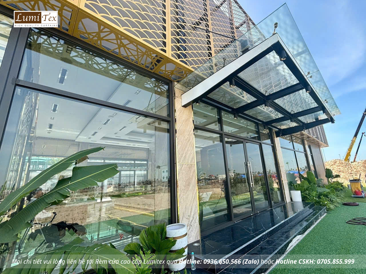 Thi công rèm cầu vồng tại Văn phòng Bán hàng Hoàng Huy New City Hải Phòng