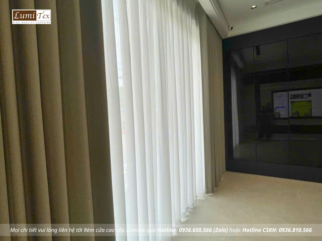 Thi công rèm cao cấp công trình nhà phố Hải Phòng