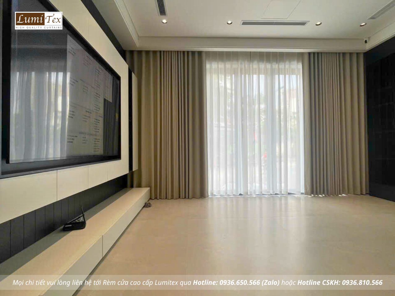 Thi công rèm cao cấp công trình nhà phố Hải Phòng