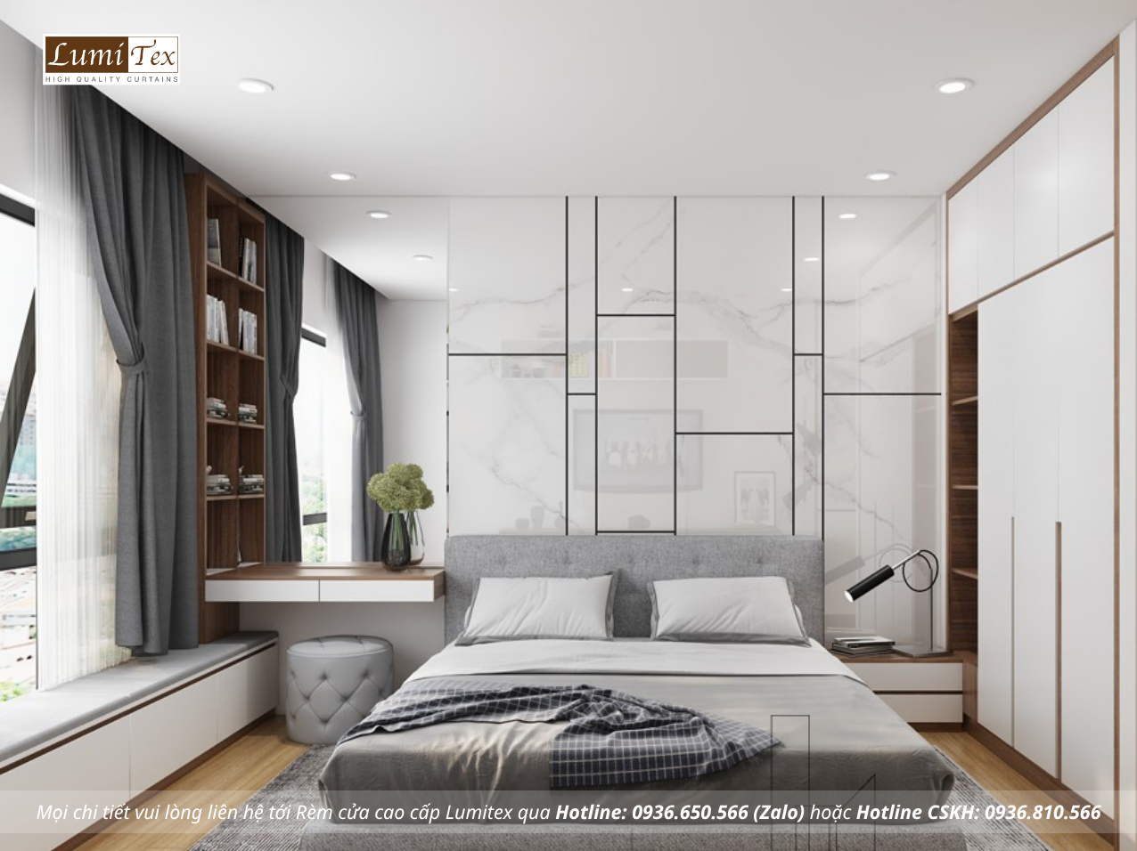 Thi công rèm phòng ngủ chung cư Hải Phòng cho giấc ngủ dễ chịu mùa hè