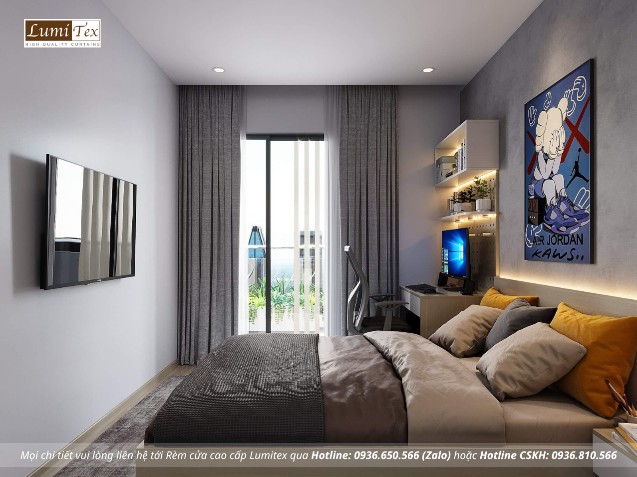 Thi công rèm phòng ngủ chung cư Hải Phòng cho giấc ngủ dễ chịu mùa hè