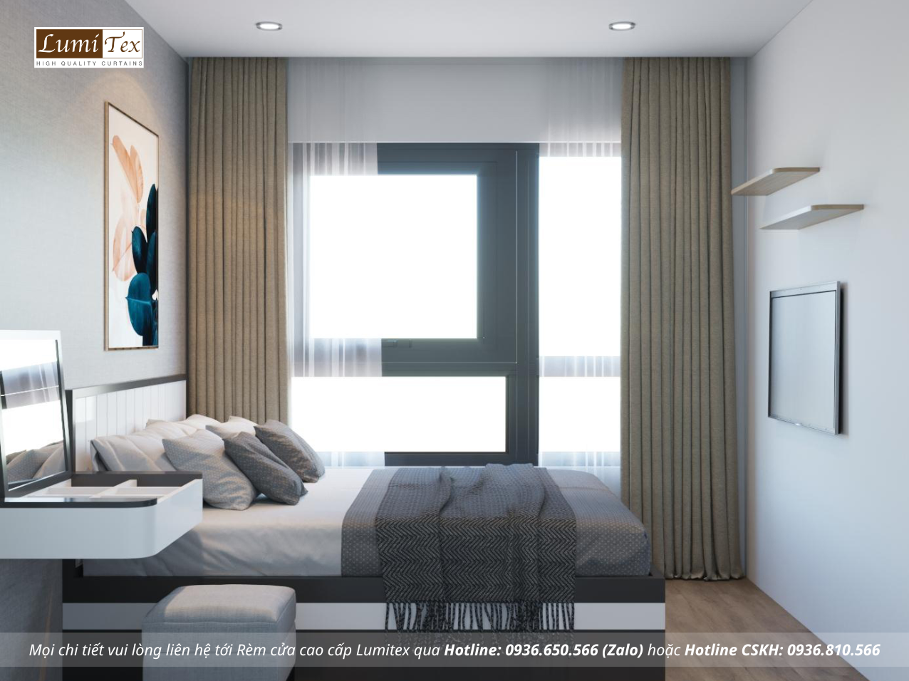 Thi công rèm phòng ngủ chung cư Hải Phòng cho giấc ngủ dễ chịu mùa hè