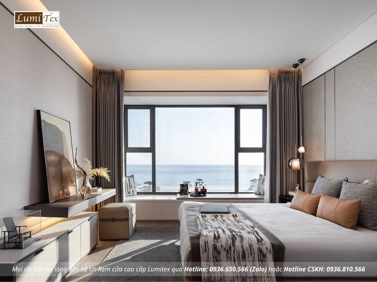 Thi công rèm phòng ngủ chung cư Hải Phòng cho giấc ngủ dễ chịu mùa hè