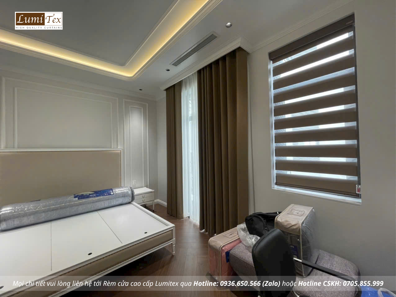 Thi công rèm vải Nhật Bản và rèm cuốn Hàn Quốc tại Vinhomes Marina