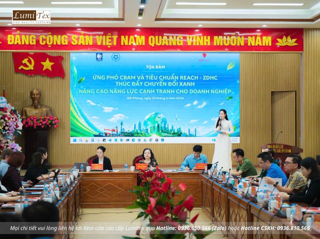 Tọa đàm “Ứng phó với CBAM và tiêu chuẩn REACH- ZDHC; thúc đẩy chuyển đổi xanh, nâng cao năng lực cạnh tranh cho doanh nghiệp” Tọa đàm “Ứng phó với CBAM và tiêu chuẩn REACH- ZDHC; thúc đẩy chuyển đổi xanh, nâng cao năng lực cạnh tranh cho doanh nghiệp”
