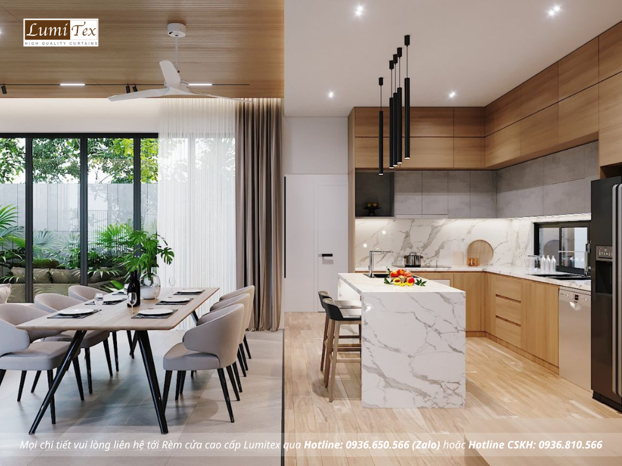 Xu hướng rèm vải 2 lớp linh hoạt cho không gian nhiều ánh sáng