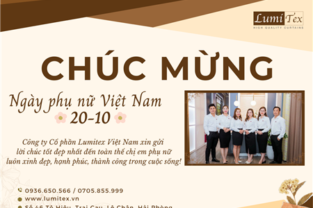 Mành Rèm Lumitex Chúc mừng ngày phụ nữ Việt Nam 20-10