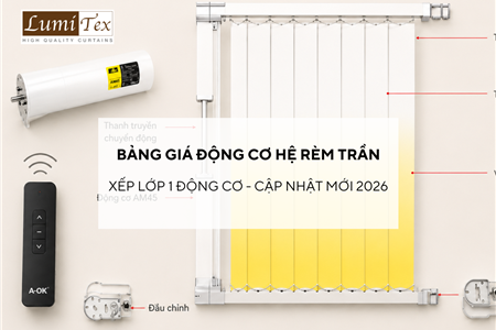 Bảng giá Động cơ rèm trần xếp lớp 1 động cơ cập nhật mới nhất 2026