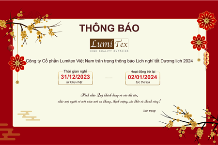 THÔNG BÁO NGHỈ TẾT DƯƠNG LỊCH 2024 HAPPY NEW YEAR