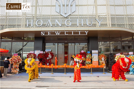 Thi công rèm cầu vồng tại Văn phòng bán hàng dự án Hoàng Huy New City Thủy Nguyên
