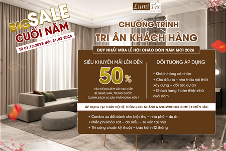 BIG SALE CUỐI NĂM – Rèm Lumitex tri ân khách hàng giảm đến 50% rèm vải cao cấp